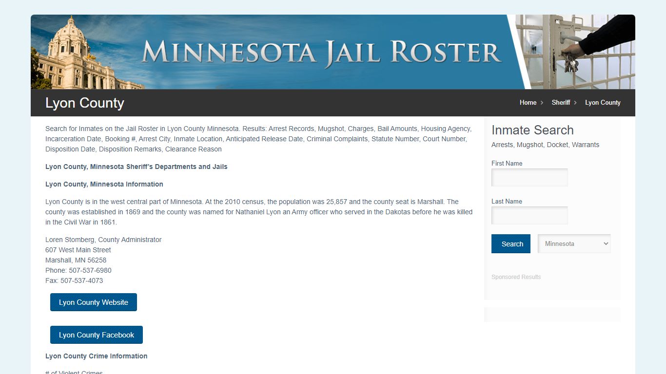 Lyon County | Jail Roster Search - MinnesotaJailRoster.com